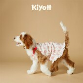 KIYOTT 印花蕾丝裙猫咪狗狗德文宠物吊带裙睡衣拼色 复古小飞袖