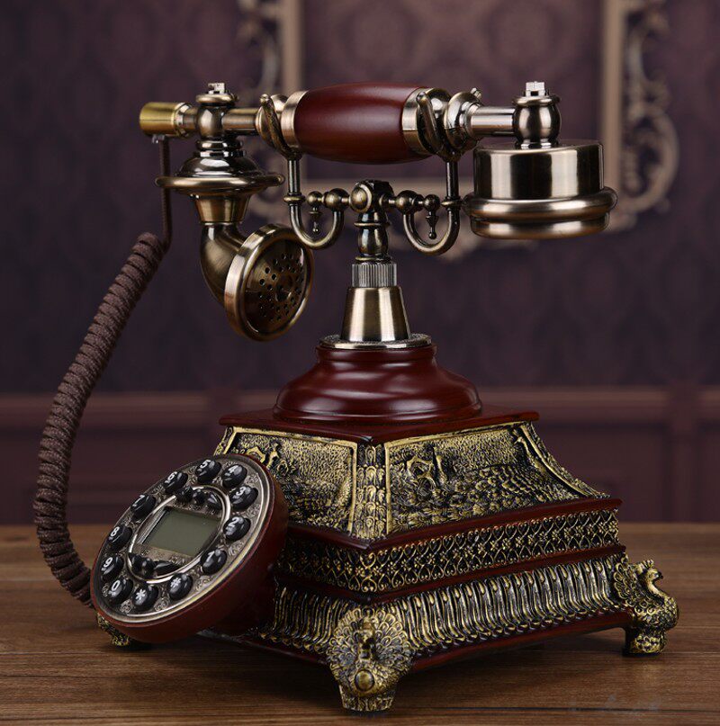 欧式现代仿古电话机美式座机家用古典有线固定无线插卡复古电话