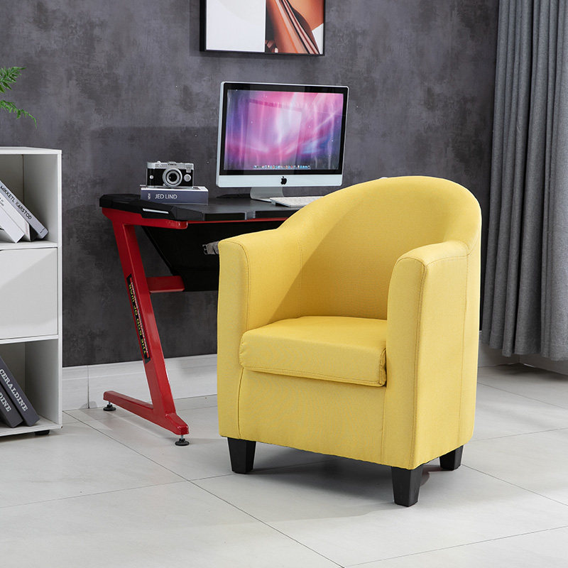 北欧布艺单人沙发家用电脑椅沙发椅子书房办公书桌靠背宿舍游戏椅