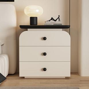 实奶木头柜中床古油意式 极简小户型简约现代卧室收纳风645柜子免