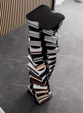 柜D物NA螺旋转隐红形书架VWD落地网收纳架客厅转角书多层创意置架