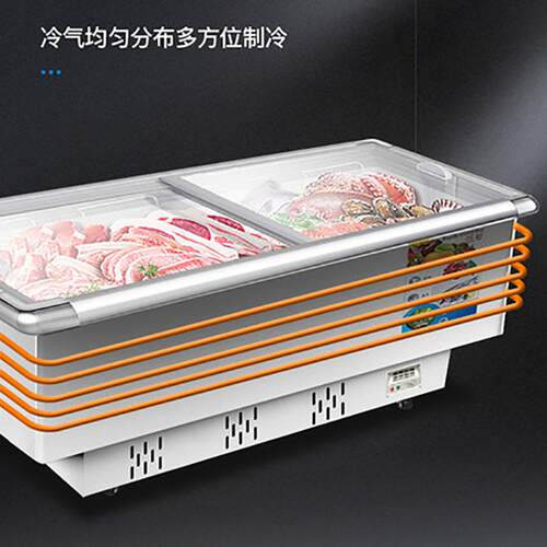 冰岛柜卧式冰柜大量商用展示柜971冷藏容冷冻大型保鲜箱柜玻璃门