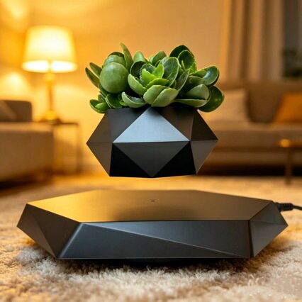 反重浮花盆办公桌摆件情绪稳定植物家居轻奢客厅玄关装饰品