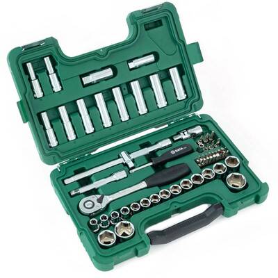 世达09007套筒汽修机修工具棘轮扳手工具箱60件套1/2英寸12.5mm