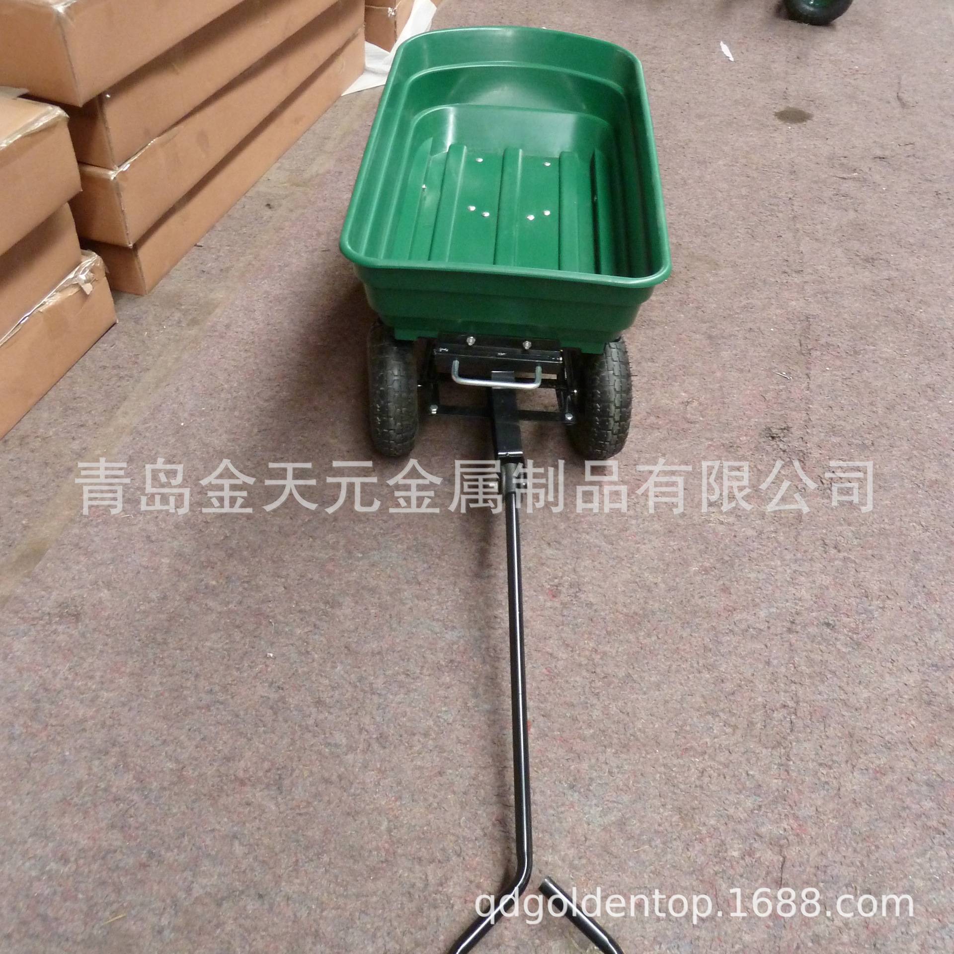 厂家销售户外花园塑料四轮儿童工具车 翻斗农用摆摊手拉小推车家