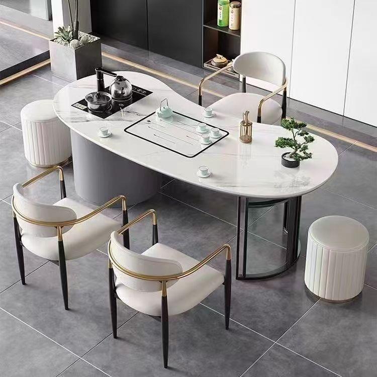 桌轻奢岩板阳台茶椅组合家用型小户茶台一叠体烧水壶可移动ZZG折