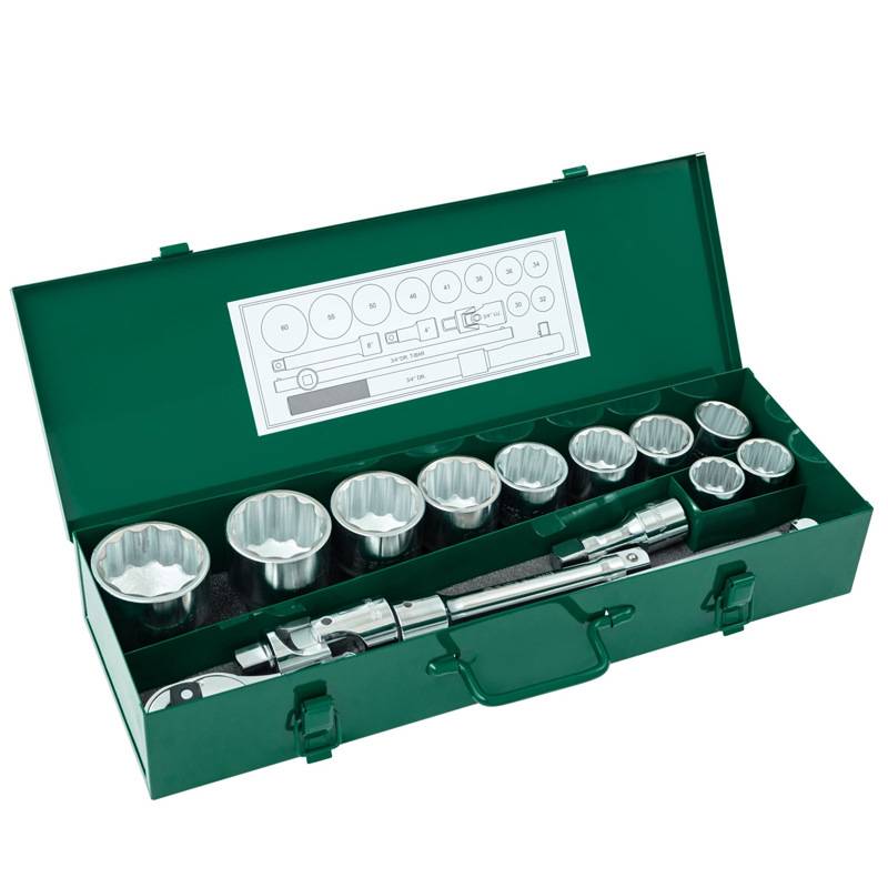 世达09015套筒汽修机修工具棘轮扳手工具箱15件套3/4英寸19mm