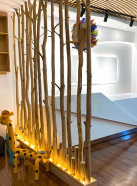 天原造木干树枝民隔断套F76TH95J装客厅茶室幼儿园环创装饰树干然