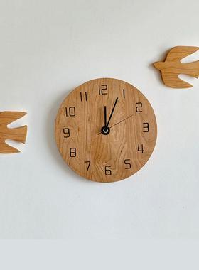 2壁P0樱桃木鸟挂件墙挂饰原木风纯实木8F77M9SJH装饰工手家居工艺