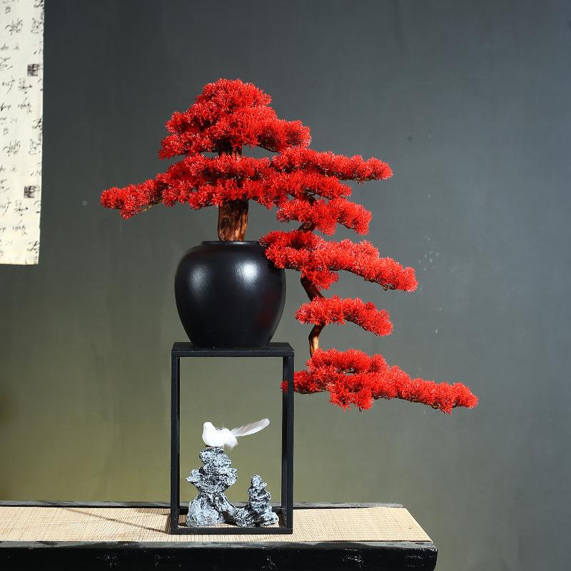 松仿真松树中植M00149物盆景客厅摆件入户玄关新迎式客盆栽室内装