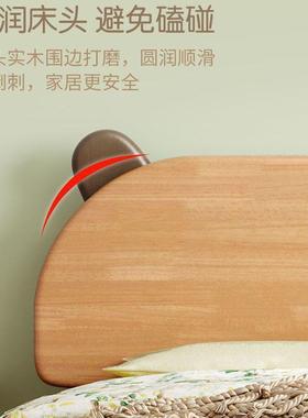 实木儿童床家用室1女孩公主床出租米单AKN人小床1.5卧米橡胶双人木床