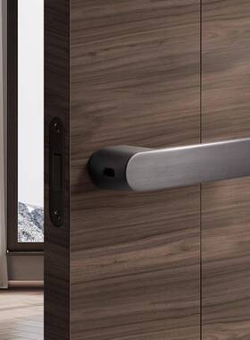 意式简内生态磁吸静音门锁室简约卧极室木锁门生态K16白色灰色房