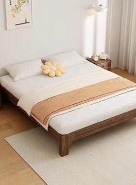 榉全实木无床木头主卧双人床1.238榻榻米民宿尺寸骨排a3545床架子