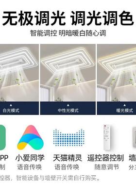 客厅灯现代约大气2025新款461无叶风扇灯卧室灯中灯山具简le吸d顶