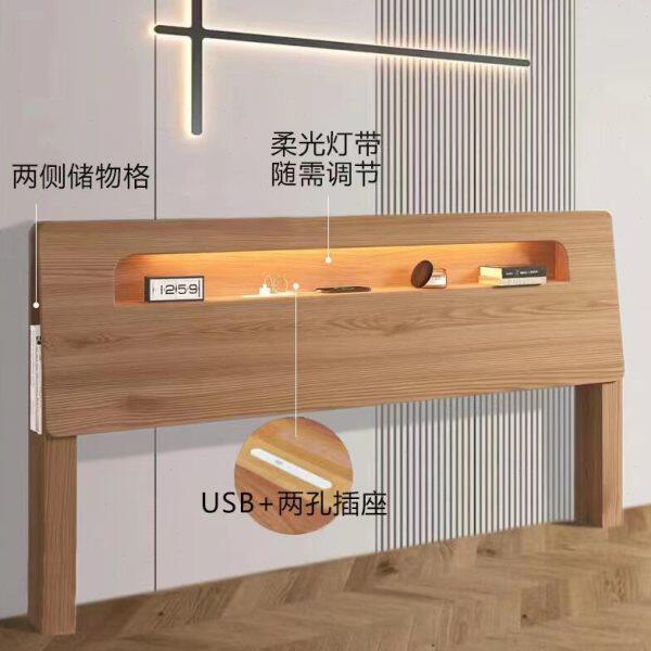 新款实木床头板单买白色床靠背实木落地烤漆韩式床头板1.8米双人