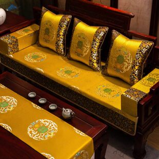 中式红木沙发坐垫套罩扶手巾靠背巾高档实木沙发垫罗汉床盖布定制