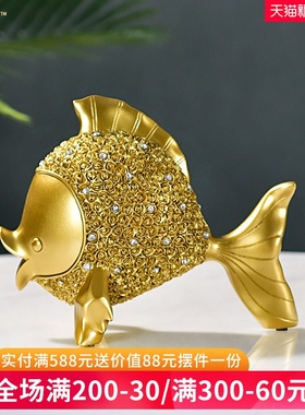 欧式鱼摆件客厅电视柜酒柜玄关书柜家居软装饰Q品工艺品创意小摆
