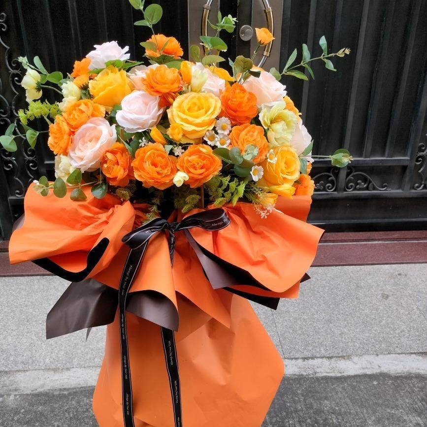 B5676381开业花篮仿真假花庆典绢花活门口开张节日动装饰铺干花婚