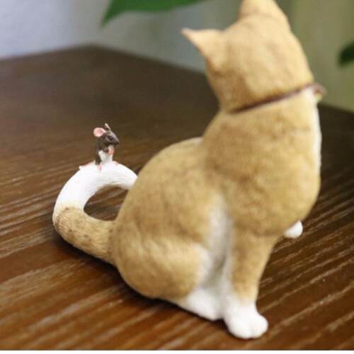 厂直J097销猫和老车载摆仿件黄猫真猫咪模鼠型树家脂工艺品