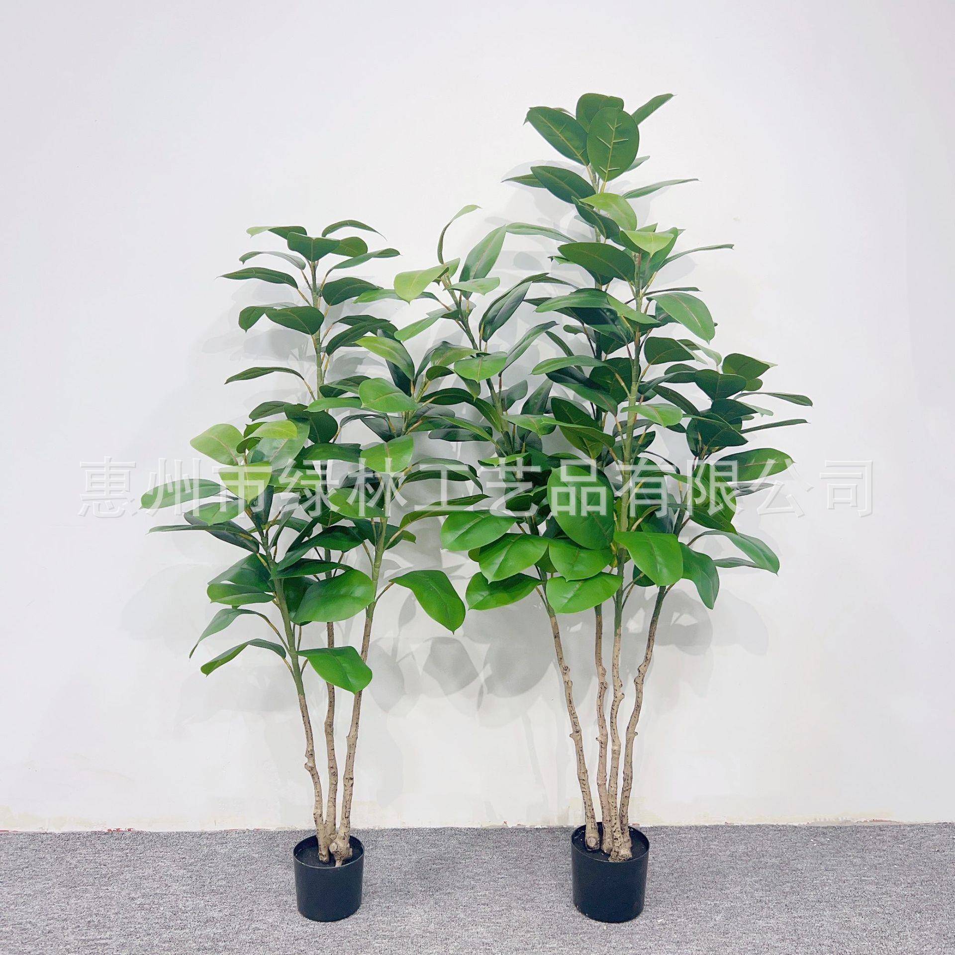橡胶树欧式风仿真盆栽橡真胶落榕树清新仿树叶地带盆高档假树LL-1