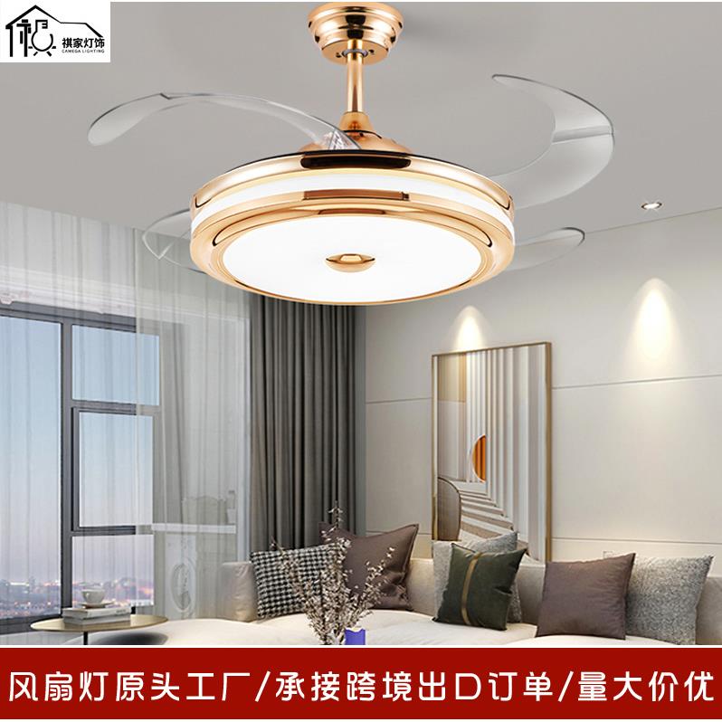 灯隐形风扇约用现代简餐厅吊扇灯客厅卧室75风扇吊灯中山风扇灯