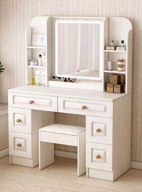 梳台卧代室现简约梳妆台镜子化妆桌小户梳妆台妆UDD收纳盒迷你网