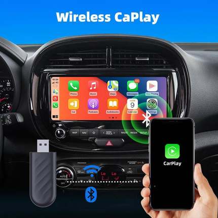 跨境热一销carpaly二合l安卓Auto转换盒原车有线KKW转无线carpay