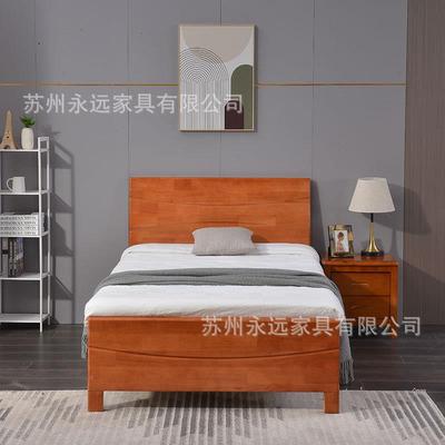 实m房床双人床现代简约1.5米经济型出租623床架1.木2全木简易单人