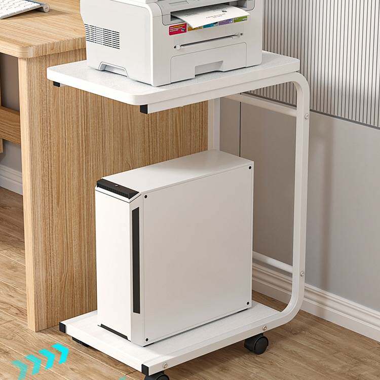 台式电脑主机托架带滑轮主机箱底座可移动一体收纳架打印机置物架