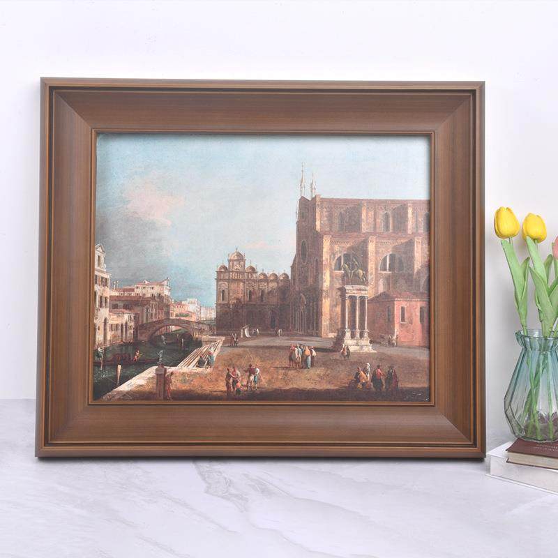 欧式框镜架外框裱框画框墙实木油外框裱框复古a画框线条框条挂方