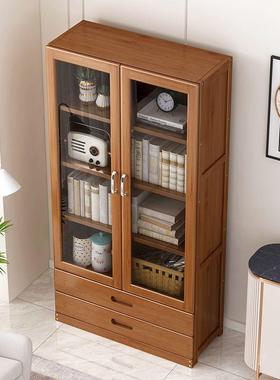 书架面桌ABE纳置物架带门玻璃透明柜落地收省空间简易多层储物柜