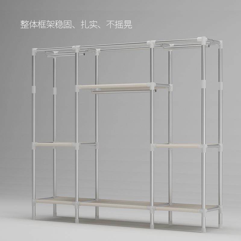 简易衣组柜钢管加粗经加固布衣柜布艺柜开门款简约现代济型装衣橱