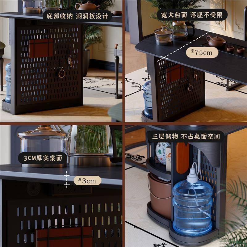 法式复古茶桌书一体两用茶烧水BVR古壶一体桌桌嵌入式中风家用茶