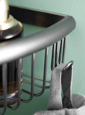 篮全铜生简三角家用卫间酒BSI店浴室置物架约厕所收纳架子带钩免