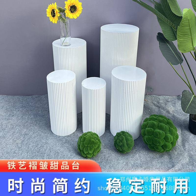 婚庆道铁UKB具婚艺订婚布置甜品台波纹圆柱路引礼甜品桌摆派对展