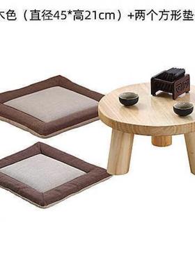 实木约飘窗桌子小茶几实木榻榻茶桌米简圆炕桌家用小桌民宿XHQ矮