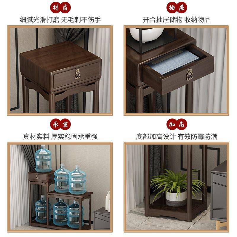 多功能置物架鱼缸客厅家用收纳架新中式花架室内盆栽绿箩摆放架子