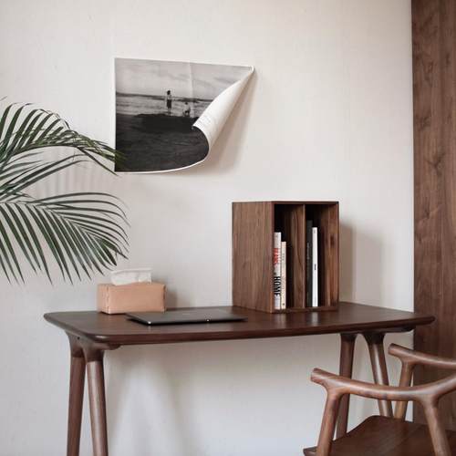 架多功能胡桃实木书格书盒书黑收木纳格书格子柜自由组合