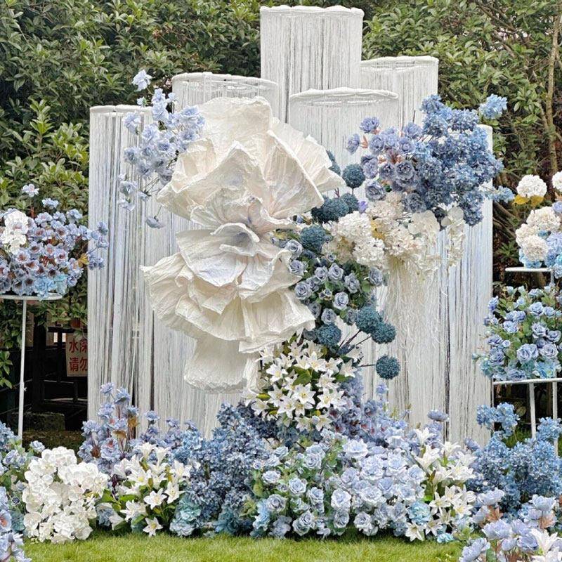 婚庆道圆环LWJ顶珠帘装饰花环架婚礼布铁置线吊帘升具降架艺路引