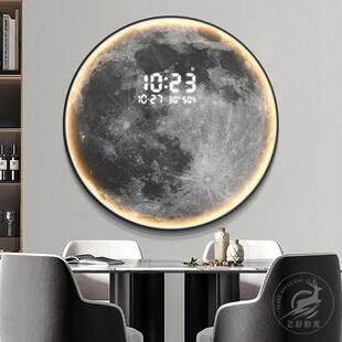 月球地廊球壁饰灯圆数显万年历走过道玄关装画卧形室床头挂画XYXY