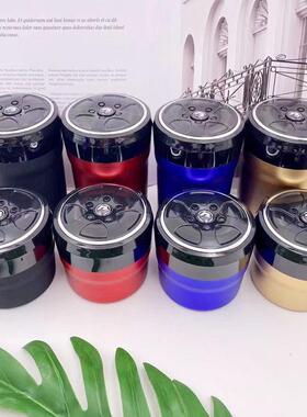 新款汽车载带le国潮XMC陶瓷内胆动按压式车内车用自d品大全烟灰缸