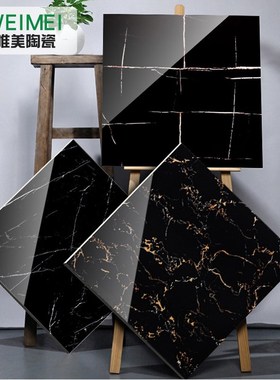 深色地砖瓷砖800*m800酒店KTV娱乐场所黑色亮光深啡网全抛釉地砖