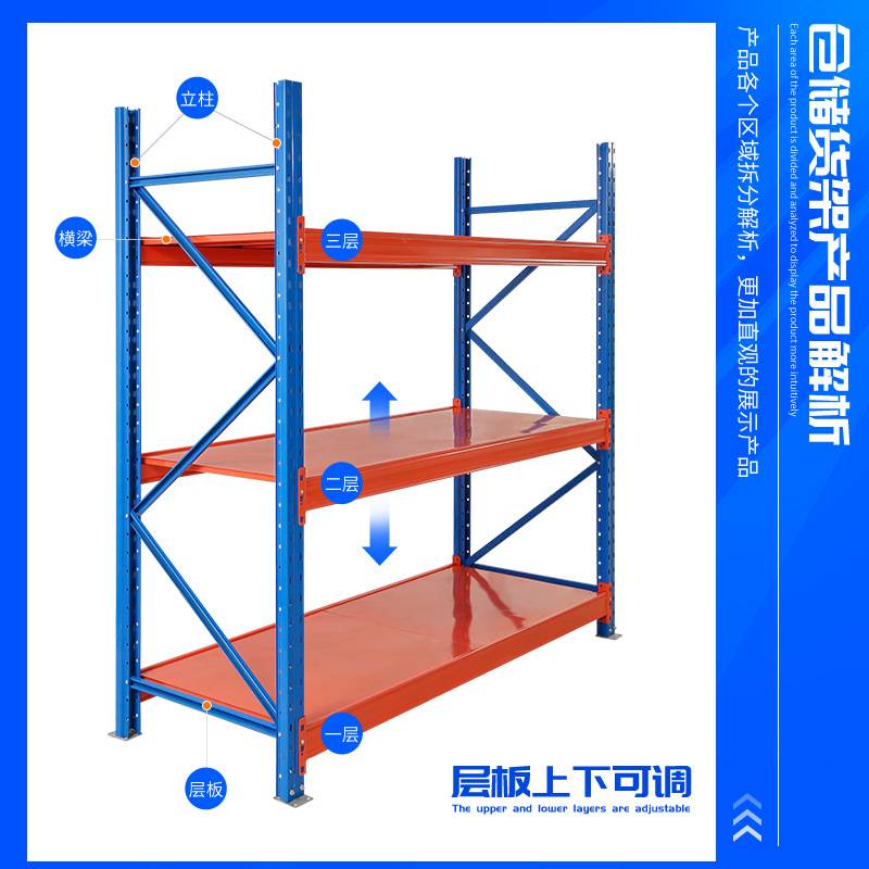 重型货架  加厚层板仓库托盘货架横梁式货架工厂重型托盘货架厂家