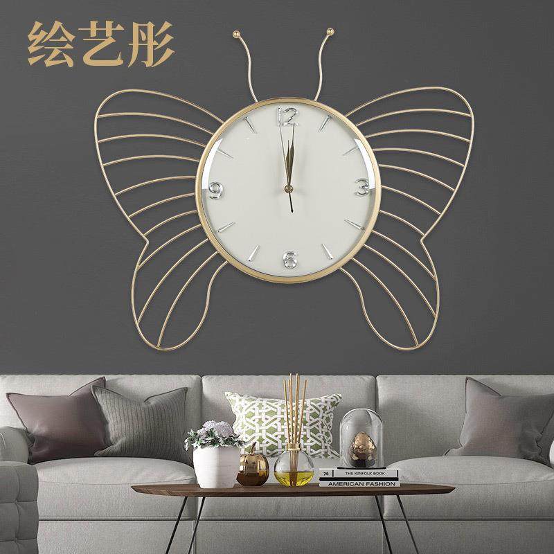 钟表挂钟客厅简约现代家用创意装饰挂表铁艺轻奢挂墙时钟