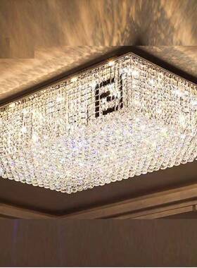 现代轻奢客厅灯卧室吸顶灯创意F字母fend水晶灯餐厅LED灯具长方形