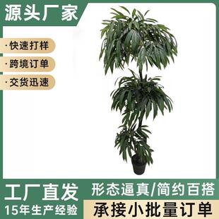 景观室内盆栽家居客厅橱窗造景装饰落地绿植摆件垂枝榕树仿真绿植