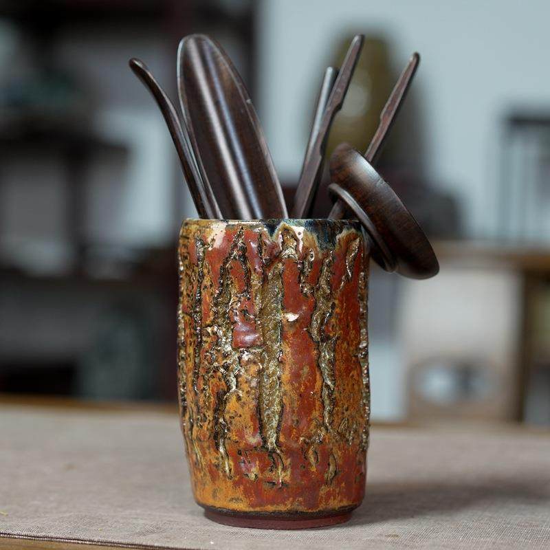 亦紫陶手工爆裂纹柴烧茶道六君子茶夹配件陶瓷笔筒,3C数码配件,其它配件,淘宝优惠券,粉丝福利购,淘宝优惠卷