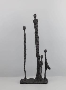 新桌中式创意黑色铸铁人0541摆件样板房电视柜卧饰室房客厅面书玄