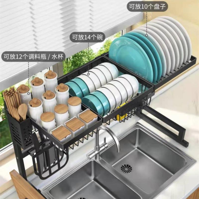 不锈钢烤-漆厨房碗碟水架水槽架收置纳碗架碟架物架调料沥架碗盘