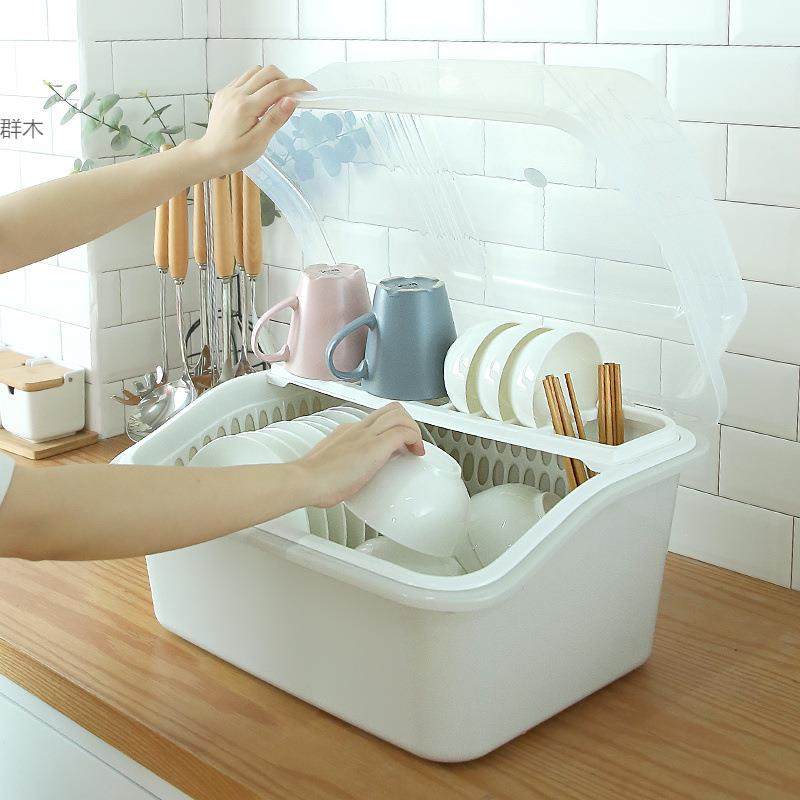 装碗筷收纳盒大塑料带盖厨房放特碗碟沥柜水架餐具碗收纳箱,厨房/烹饪用具,抹布架/厨房清洁收纳架,淘宝优惠券,粉丝福利购,淘宝优惠卷